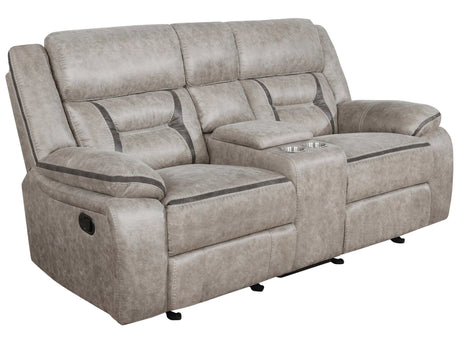 Greer Taupe Glider Loveseat - Ornate Home
