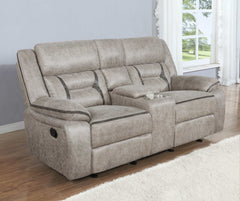 Greer Taupe Glider Loveseat - Ornate Home
