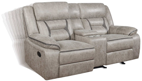 Greer Taupe Glider Loveseat - Ornate Home