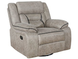 Greer Taupe Swivel Glider Recliner - Ornate Home