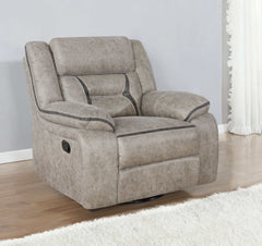 Greer Taupe Swivel Glider Recliner - Ornate Home