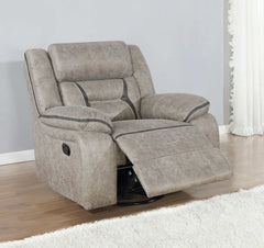 Greer Taupe Swivel Glider Recliner - Ornate Home