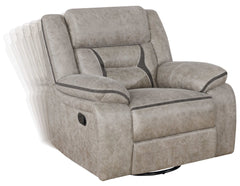 Greer Taupe Swivel Glider Recliner - Ornate Home