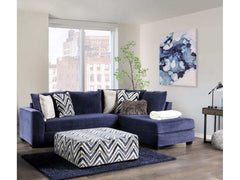 Griswold Navy L Shape Sectional Sofa - Ornate Home