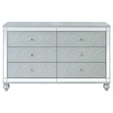 Gunnison Silver Metallic California King Bed 4 Pc Set - Ornate Home