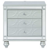 Gunnison Silver Metallic Eastern King Bed 4 Pc Set - Ornate Home