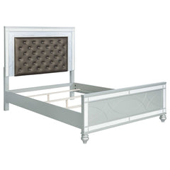 Gunnison Silver Metallic Queen Bed 4 Pc Set - Ornate Home