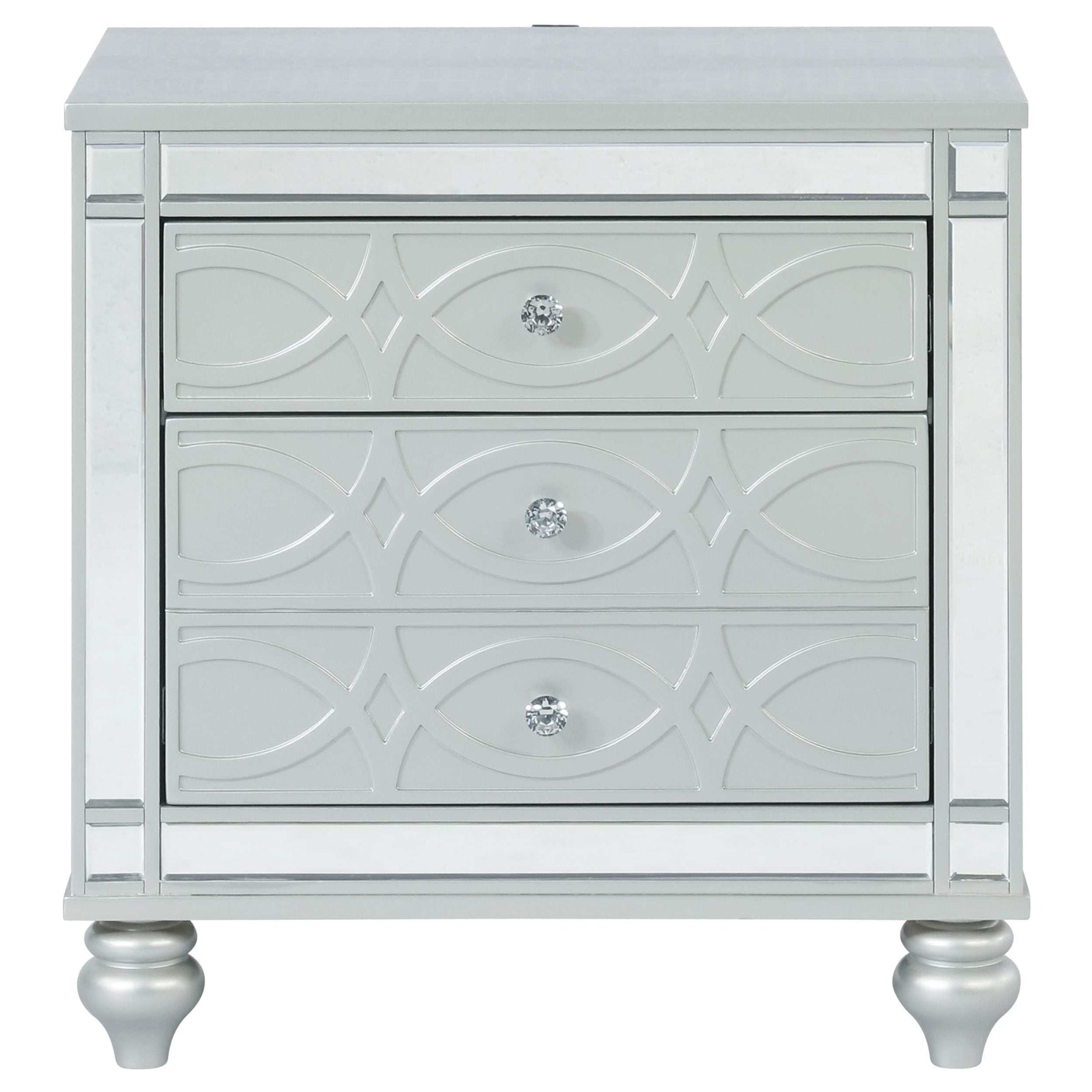 Gunnison Silver Metallic Queen Bed 4 Pc Set - Ornate Home