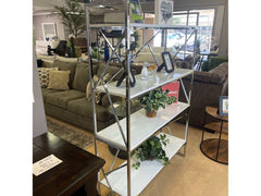 Gustav White & Chrome Bookcase - Ornate Home