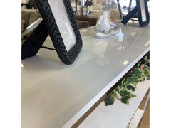 Gustav White & Chrome Bookcase - Ornate Home