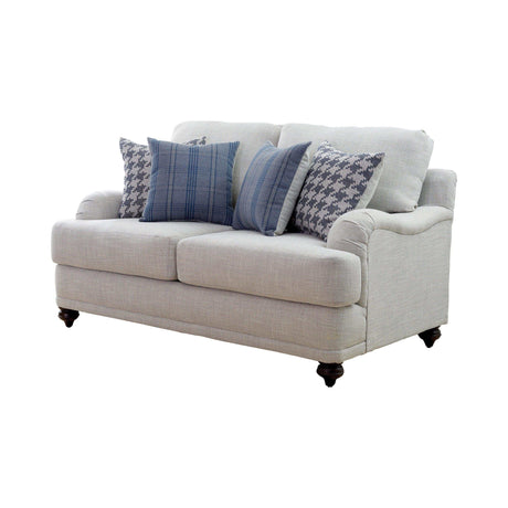 Gwen Light Grey & Blue Living Room Set - Ornate Home
