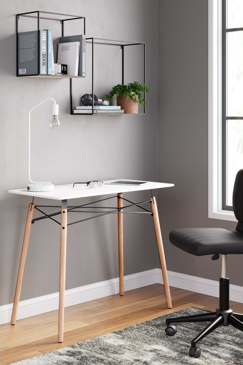 Jaspeni White/Natural Home Office Desk - Ornate Home