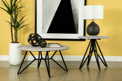 Hadi Cement / Gunmetal End Table - Ornate Home