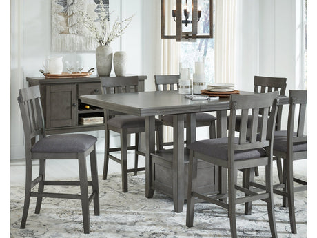 Hallanden Gray Counter Height Dining Table w/ Extension - Ornate Home