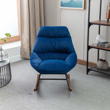 Harmony Plush Velvet Blue Rocking Chair - Ornate Home