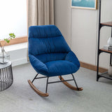 Harmony Plush Velvet Blue Rocking Chair - Ornate Home