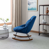 Harmony Plush Velvet Blue Rocking Chair - Ornate Home