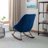 Harmony Plush Velvet Blue Rocking Chair - Ornate Home