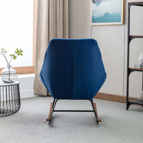 Harmony Plush Velvet Blue Rocking Chair - Ornate Home