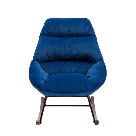 Harmony Plush Velvet Blue Rocking Chair - Ornate Home