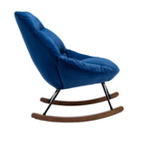 Harmony Plush Velvet Blue Rocking Chair - Ornate Home