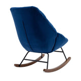 Harmony Plush Velvet Blue Rocking Chair - Ornate Home