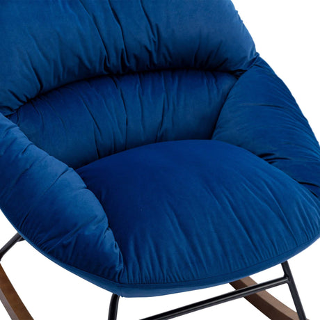 Harmony Plush Velvet Blue Rocking Chair - Ornate Home