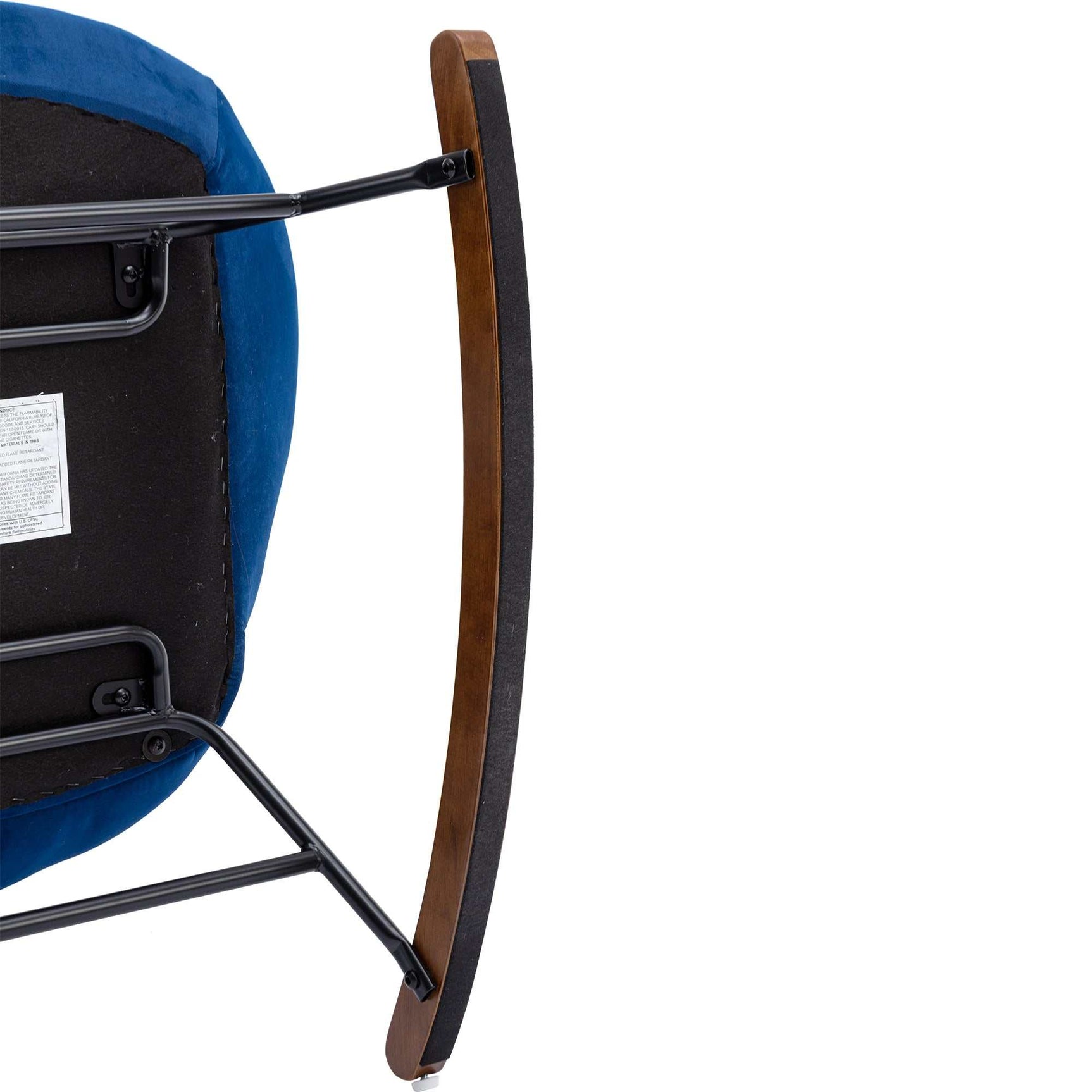 Harmony Plush Velvet Blue Rocking Chair - Ornate Home