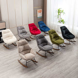 Harmony Plush Velvet Blue Rocking Chair - Ornate Home