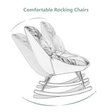 Harmony Plush Velvet Blue Rocking Chair - Ornate Home