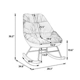 Harmony Plush Velvet Blue Rocking Chair - Ornate Home