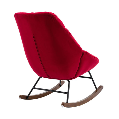 Harmony Plush Velvet Red Rocking Chair - Ornate Home