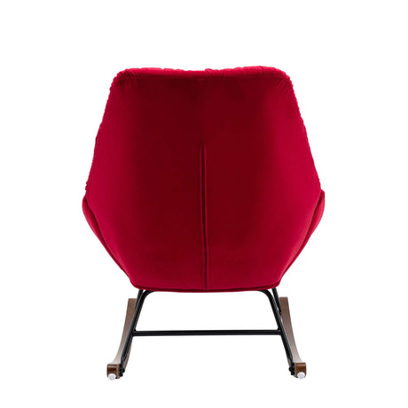 Harmony Plush Velvet Red Rocking Chair - Ornate Home