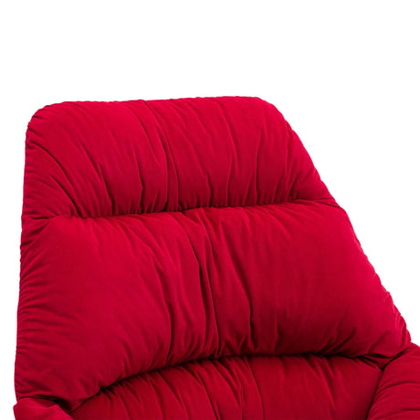 Harmony Plush Velvet Red Rocking Chair - Ornate Home