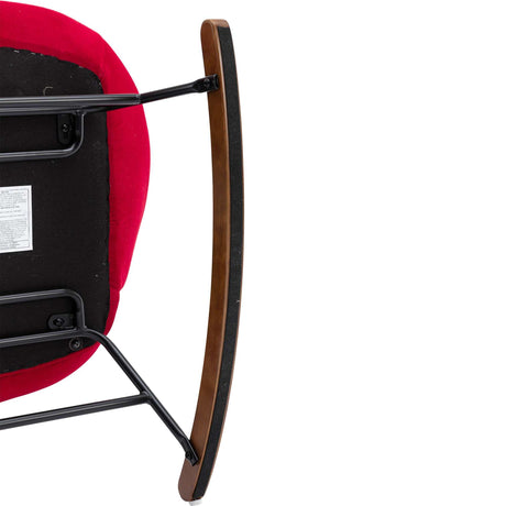 Harmony Plush Velvet Red Rocking Chair - Ornate Home