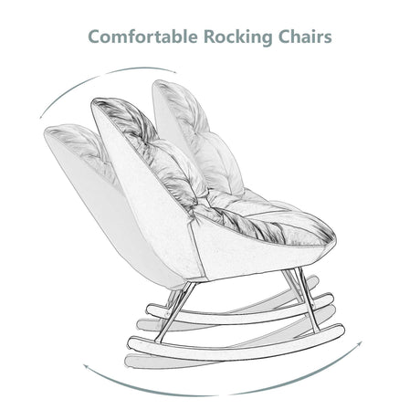 Harmony Plush Velvet Red Rocking Chair - Ornate Home