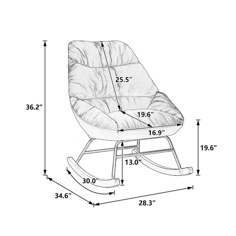 Harmony Plush Velvet Red Rocking Chair - Ornate Home