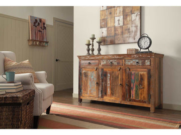 Harper Reclaimed Wood 3Door Accent Cabinet - Ornate Home