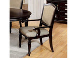 Harrington Dark Walnut & Tan Arm Chair (Set of 2) - Ornate Home