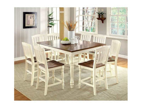 Harrisburg Vintage White/Dark Oak Counter Height Table - Ornate Home