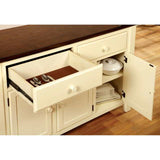 Harrisburg Vintage White/Dark Oak Dining Table w/ 18" Butterfly Leaf - Ornate Home