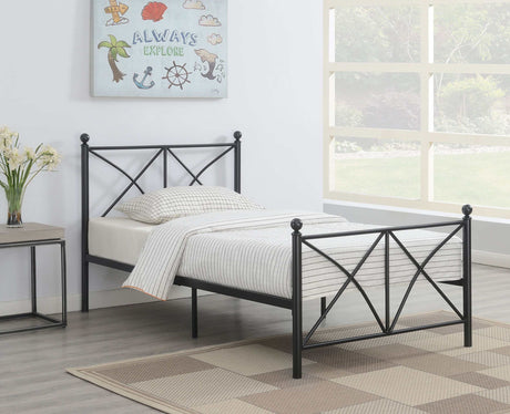 Hart Matte Black Twin Bed - Ornate Home