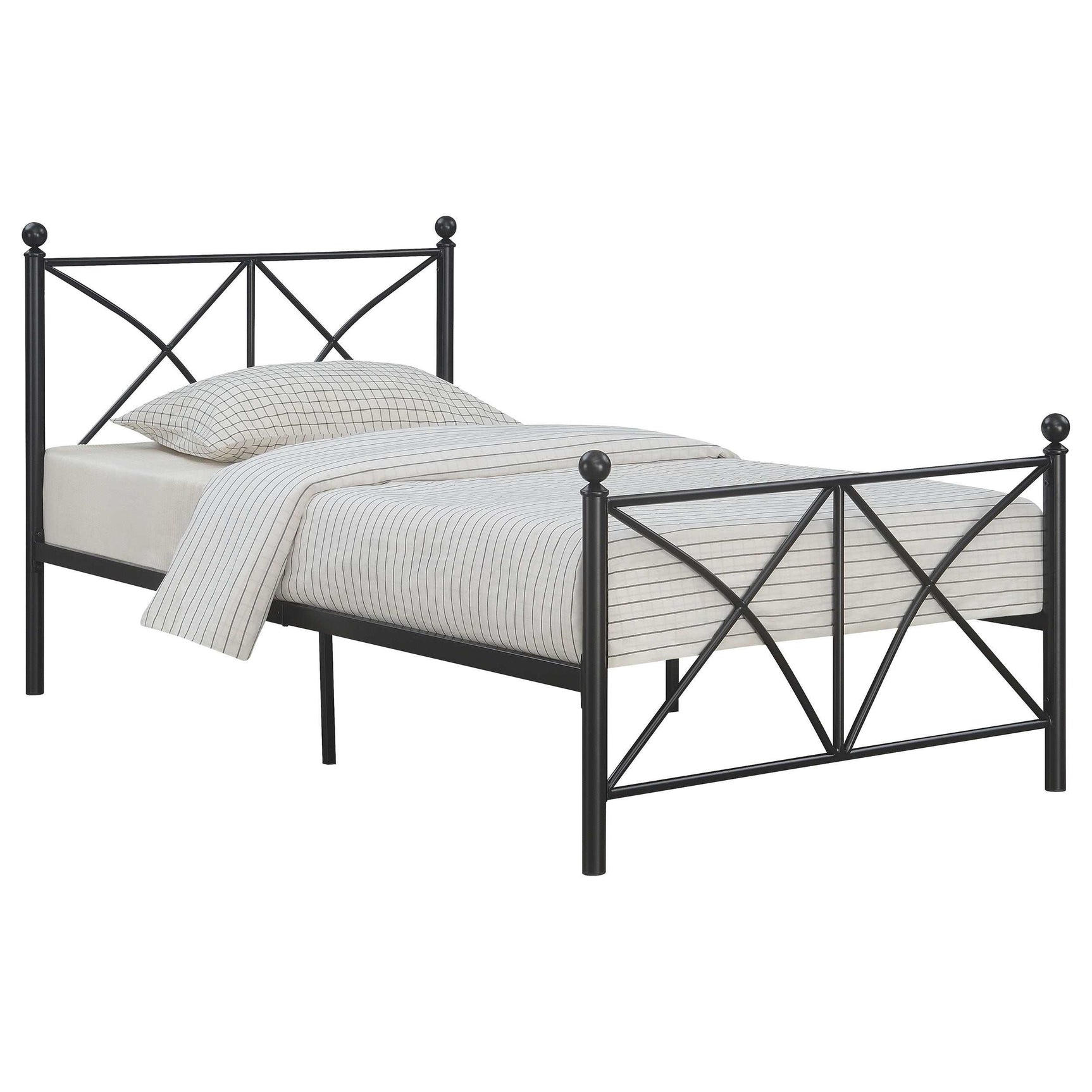 Hart Matte Black Twin Bed - Ornate Home