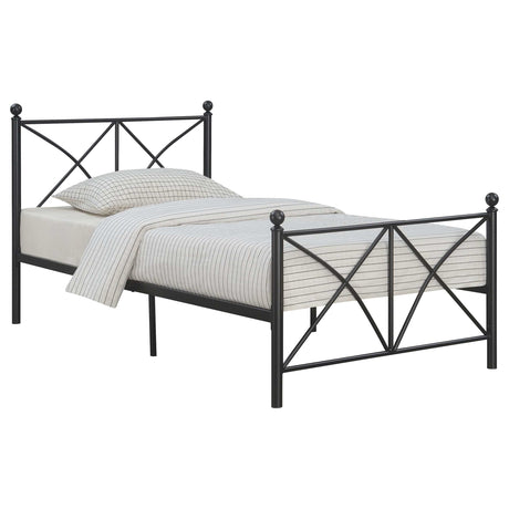 Hart Matte Black Twin Bed - Ornate Home