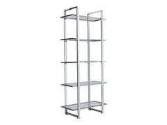 Hartford Chrome Glass Shelf Bookcase - Ornate Home