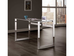 Hartford Chrome Glass Top Writing Desk - Ornate Home