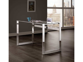 Hartford Chrome Glass Top Writing Desk - Ornate Home