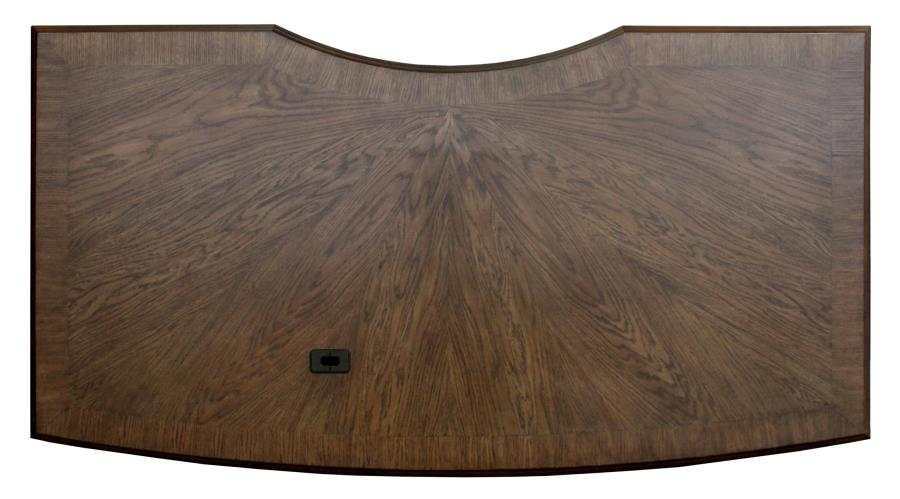 Hartshill Burnished Oak Executive Desk w/ File Cabinets - Ornate Home