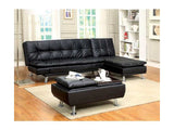Hauser Black/Chrome Futon Sofa - Ornate Home