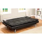 Hauser Black/Chrome Futon Sofa - Ornate Home